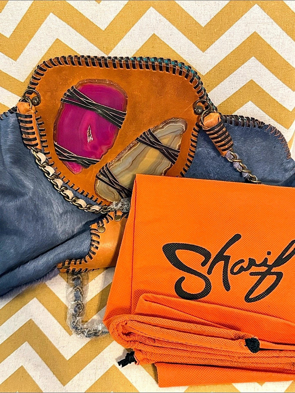 NWOT Sharif Agate Ponyhair and Leather Shoulder Bag - Picture 12 of 12